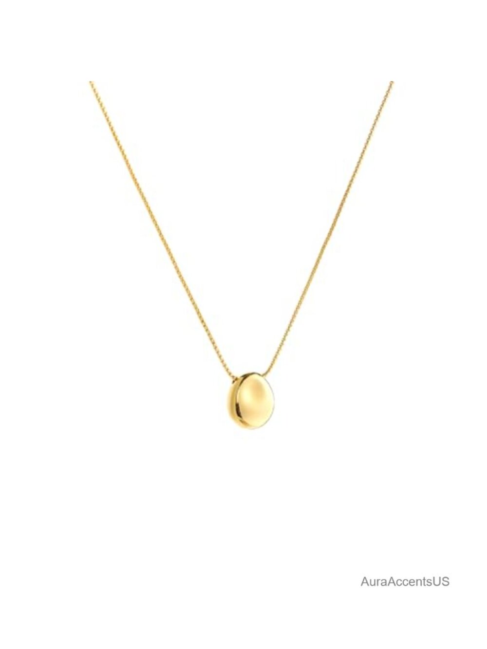 18K Gold Plated Pendant Long Chain Necklace Adjustable Slide Lock Sweater Chain